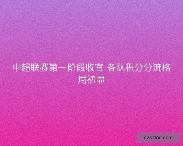 中超联赛第一阶段收官 各队积分分流格局初显