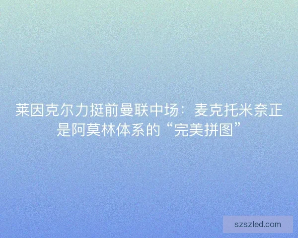莱因克尔力挺前曼联中场：麦克托米奈正是阿莫林体系的 “完美拼图”